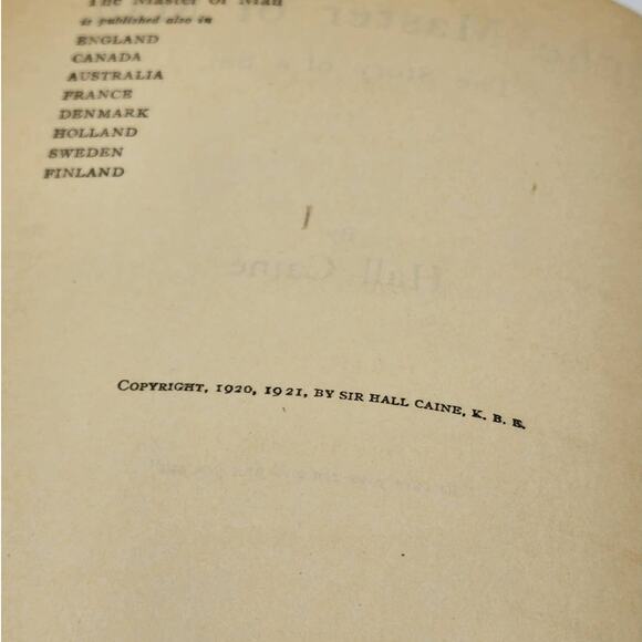 The Master Of Man The Story Of Sin By Hall Caine, Antique Antiquarian Book 1921 - Picture 12 of 16